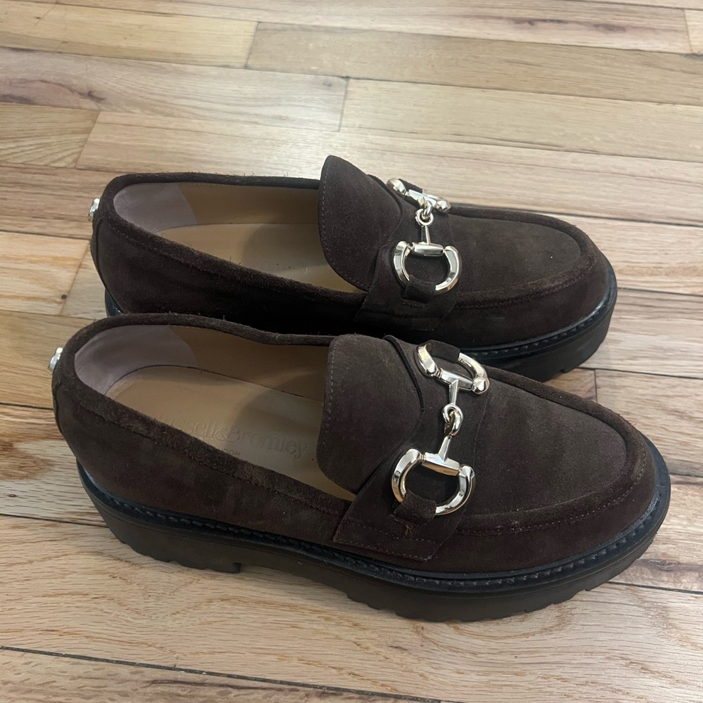 Women’s Brown Loafers with Gold Buckle